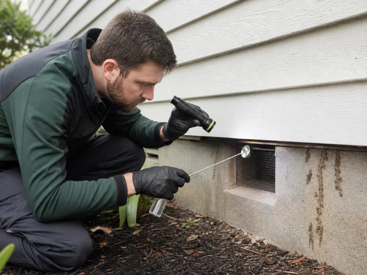 Pest control technician at work
