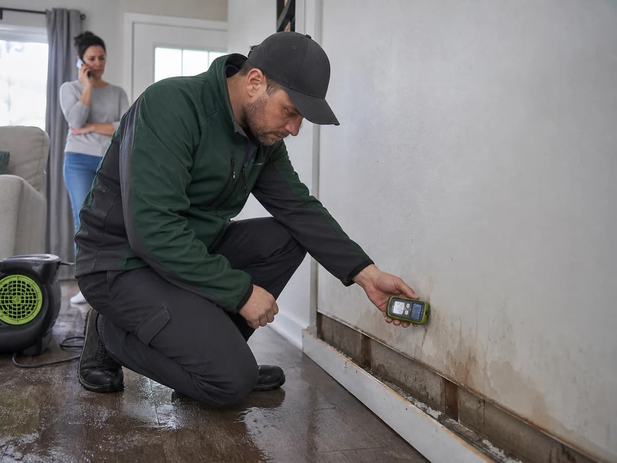 Restoration technician at work